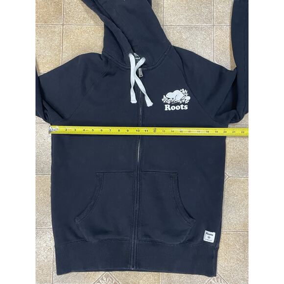 Roots is Canada Hoodie Jacket Men's XS Black Graphic Drawstring Full-Zip-Outdoor - Picture 4 of 12